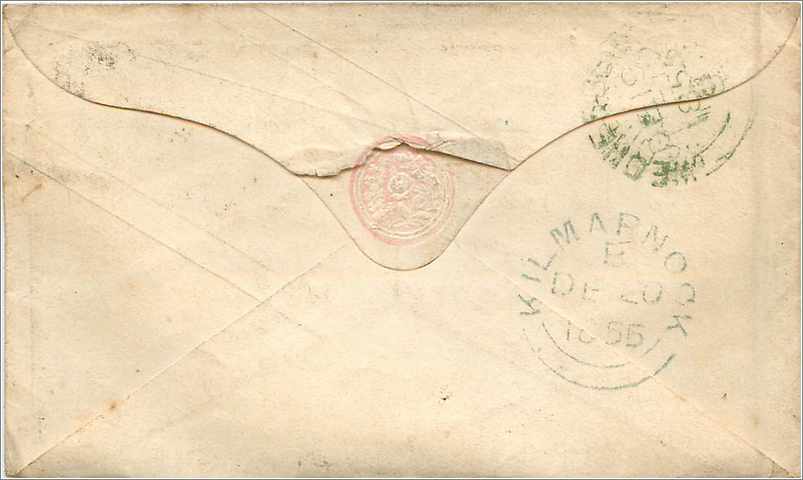 Entier Postal Postal Stationary Grande Bretagne Great Britain 1p 1855 — Verso