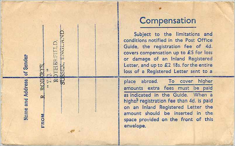 Entier Postal Postal Stationary Grande Bretagne Great Britain 6 1/2p Rotherfield for London — Verso