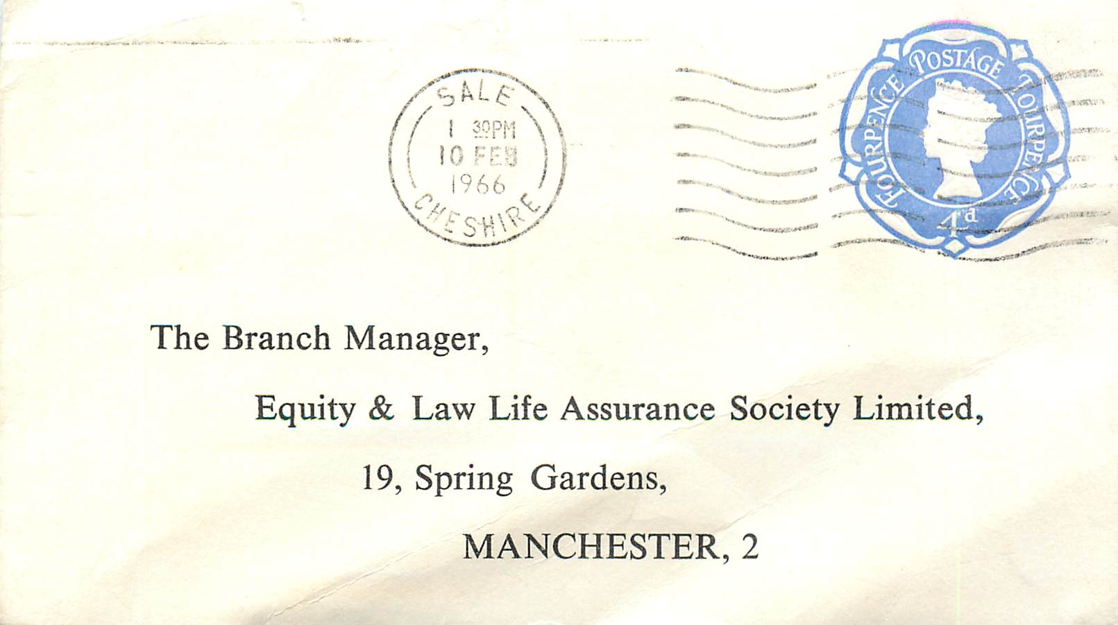 Entier Postal Postal Stationary Grande Bretagne Great Britain 4d Sale 1966