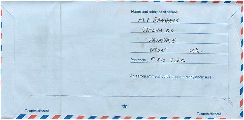 Entier Postal Postal Stationary Grande Bretagne Great Britain Machin Aerogram — Verso