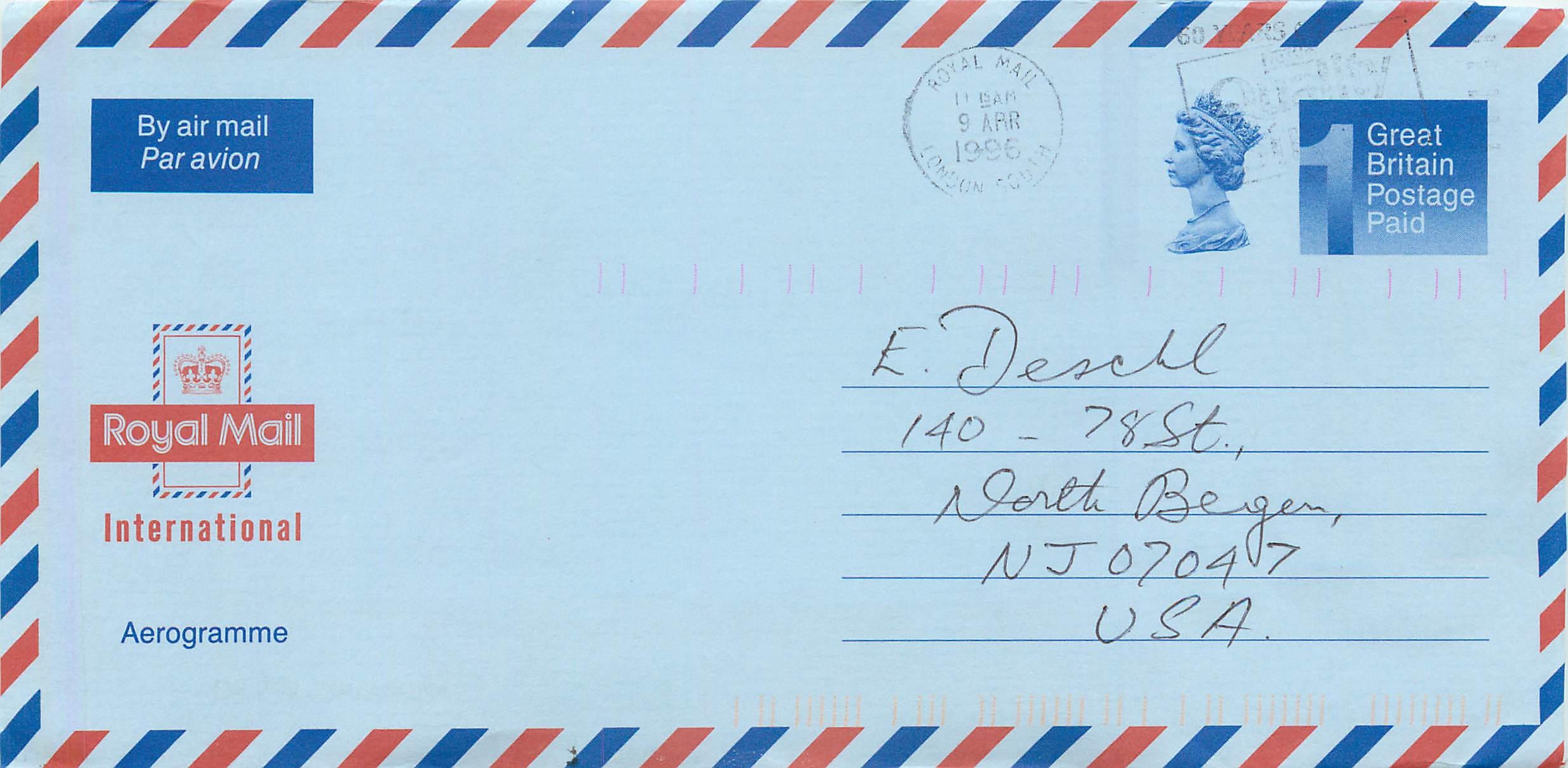 Entier Postal Postal Stationary Grande Bretagne Great Britain Machin Aerogram