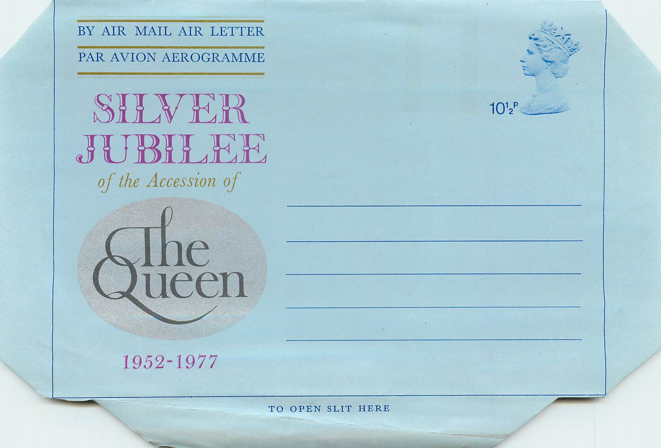 Entier Postal Postal Stationary Grande Bretagne Great Britain Machin Silver Jubilee