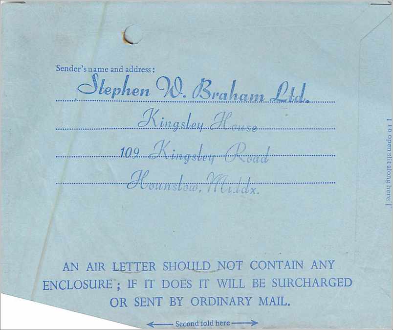 Entier Postal Postal Stationary Grande Bretagne Great Britain 6d 1966 Hounslow — Verso