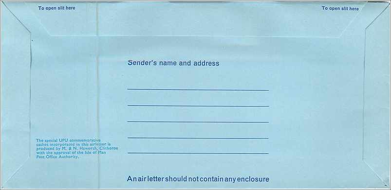 Entier Postal Postal Stationary Grande Bretagne Great Britain Machin UPU Isle of Man — Verso