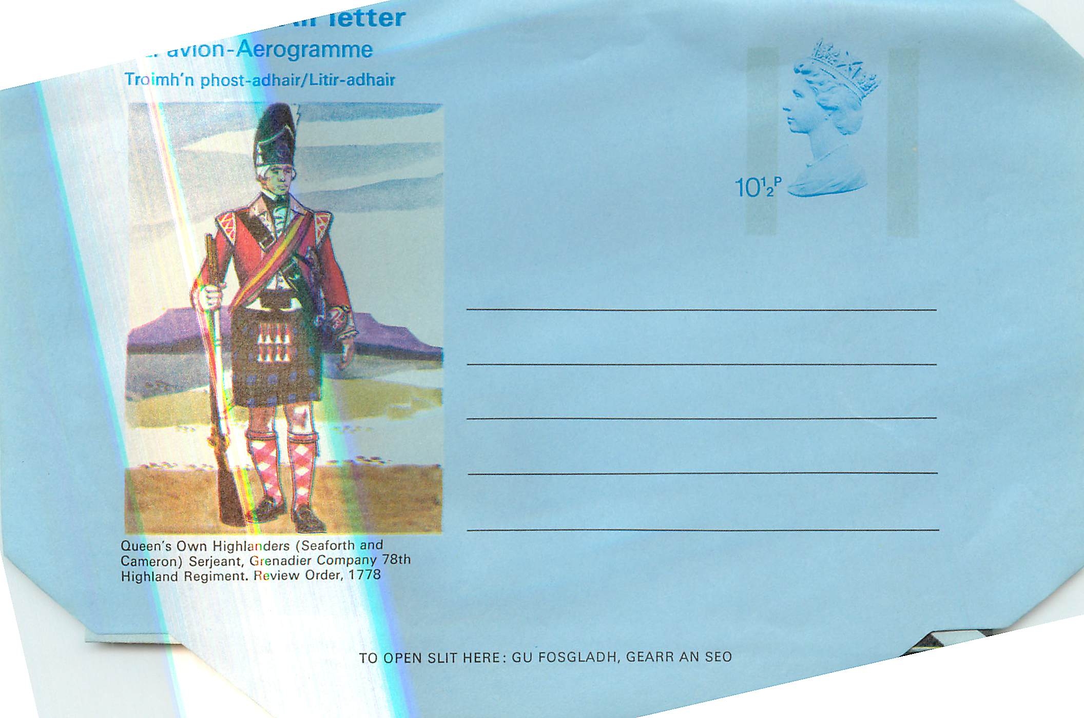 Entier Postal Postal Stationary Grande Bretagne Great Britain Highalnder Militaria Machin