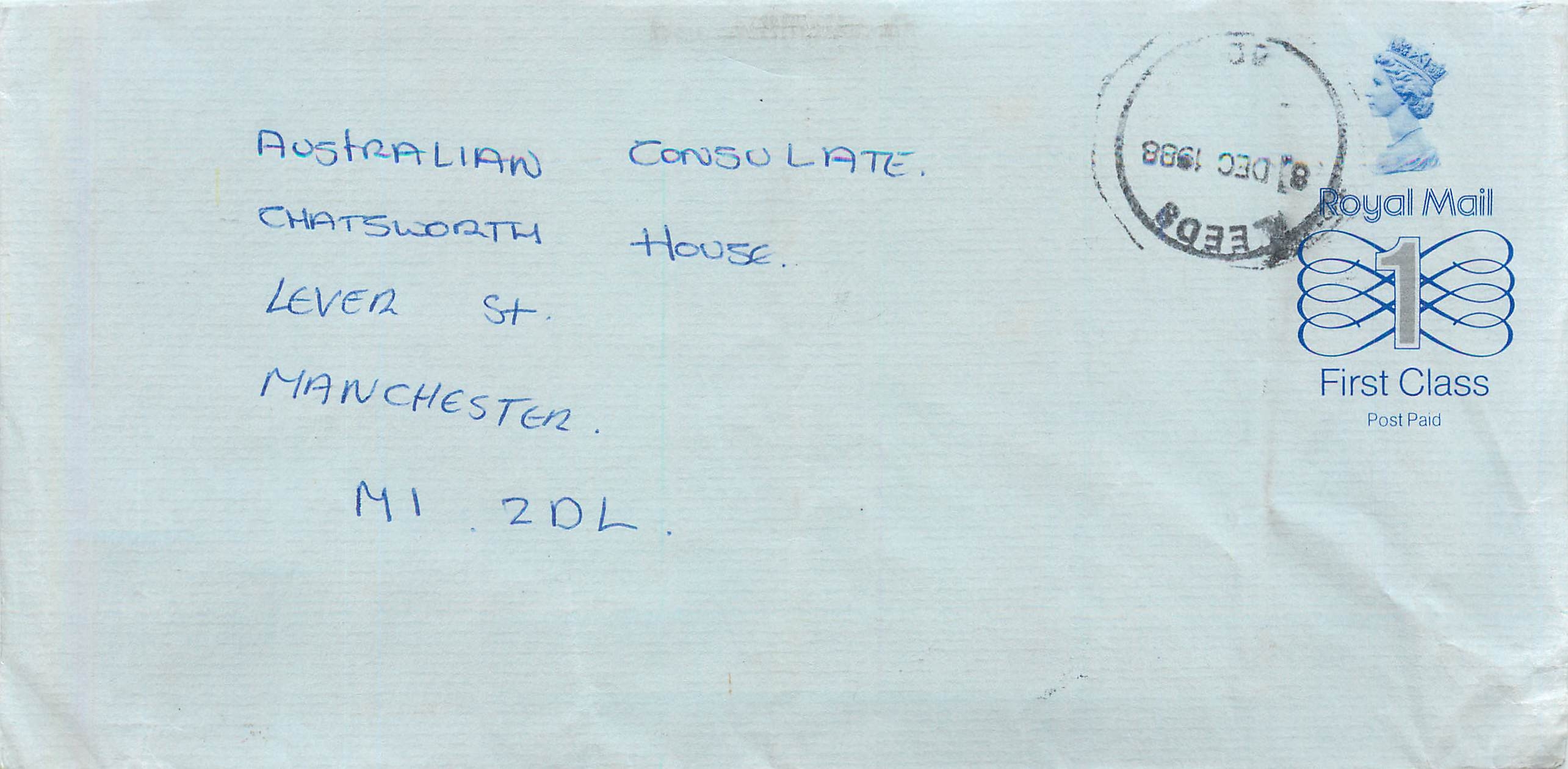 Entier Postal Postal Stationary Grande Bretagne Great Britain Machin 1988
