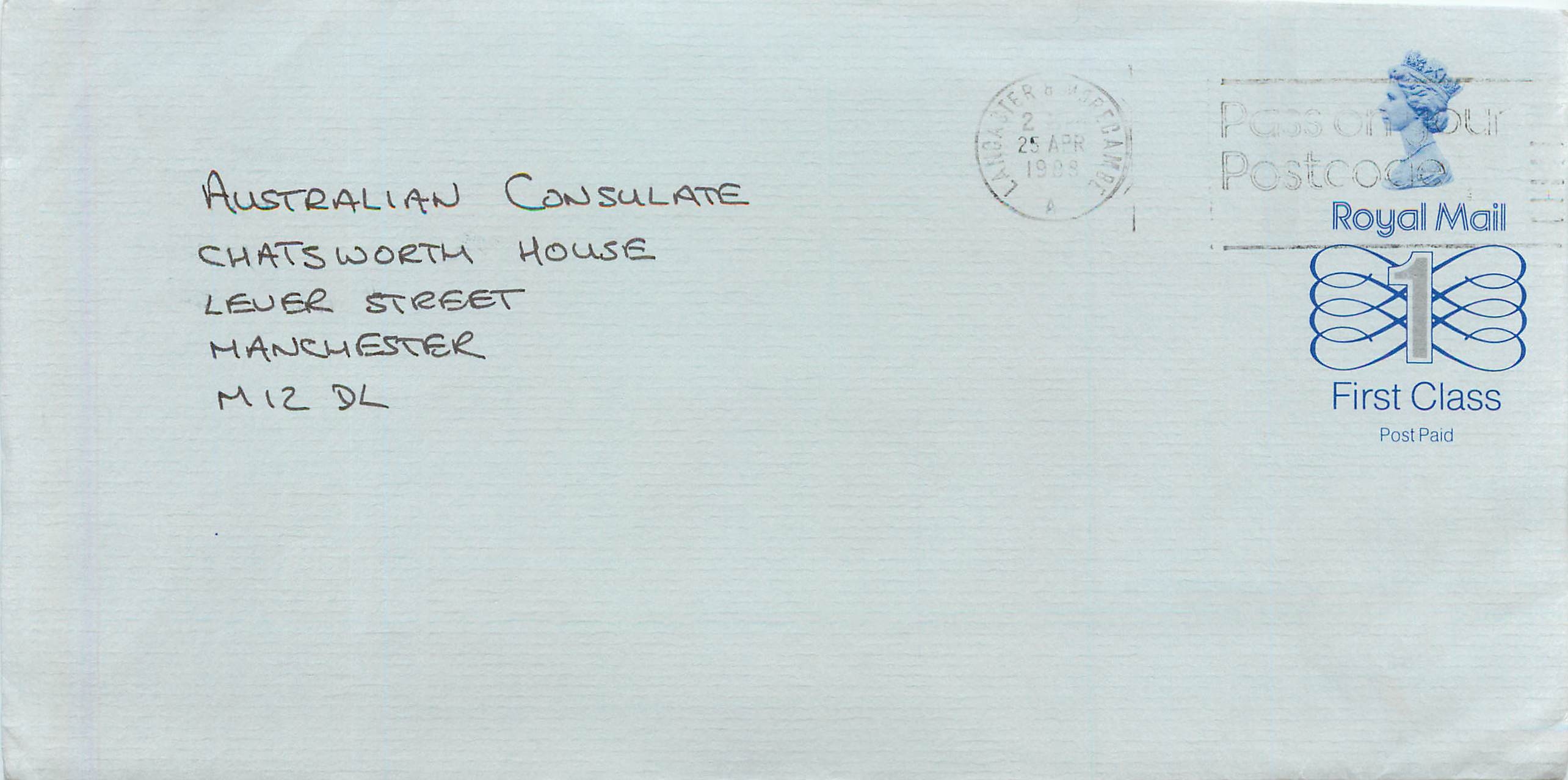 Entier Postal Stationary Great Britain Machin Australian Consulate Manchester 