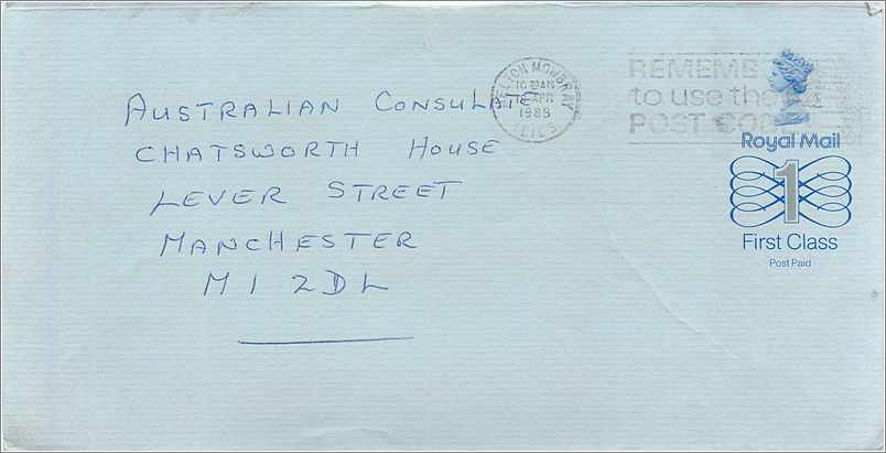 Entier Postal Stationary Great Britain Machin Australian Consulate Manchester 