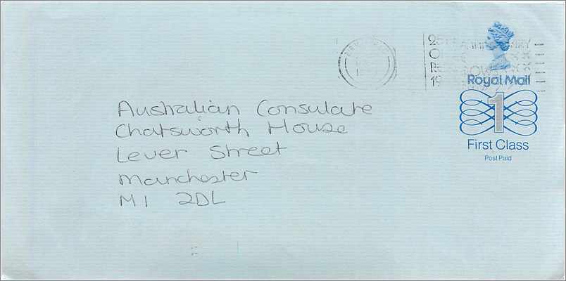 Entier Postal Stationary Great Britain Machin Australian Consulate Manchester 
