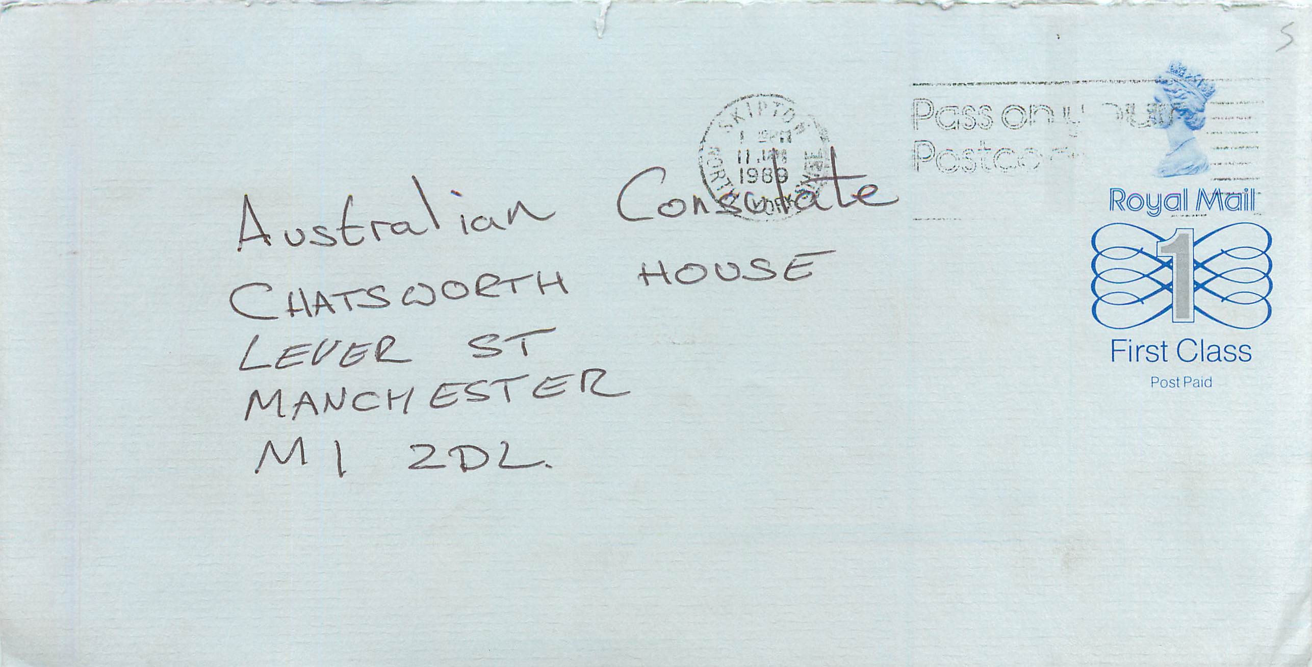 Entier Postal Stationary Great Britain Machin Australian Consulate Manchester 