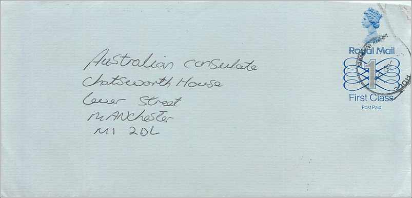 Entier Postal Stationary Great Britain Machin Australian Consulate Manchester 