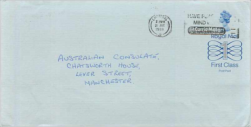 Entier Postal Stationary Great Britain Machin Australian Consulate Manchester 