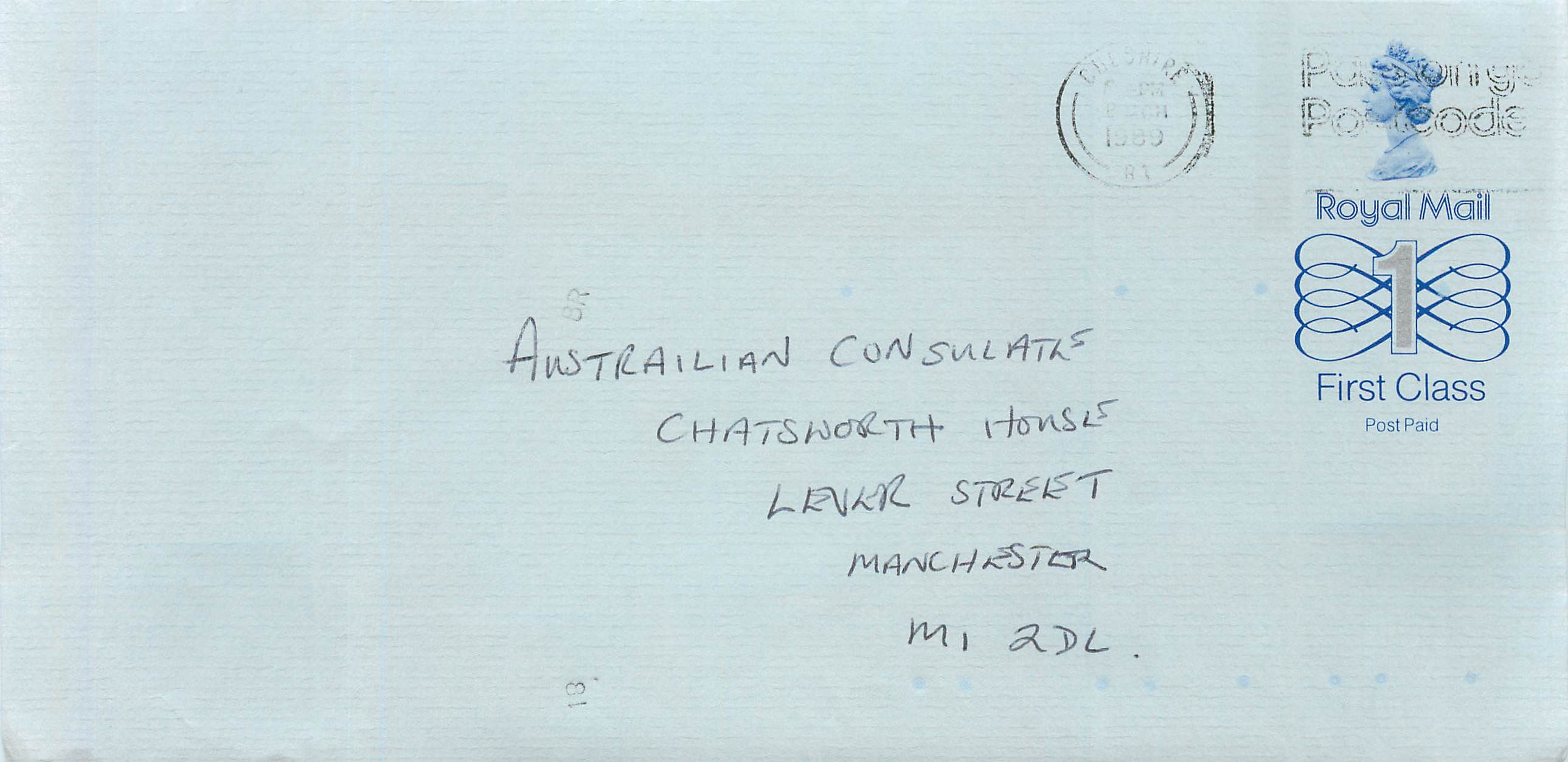 Entier Postal Stationary Great Britain Machin Australian Consulate Manchester 