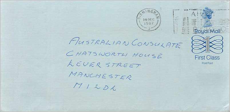 Entier Postal Stationary Great Britain Machin Australian Consulate Manchester 
