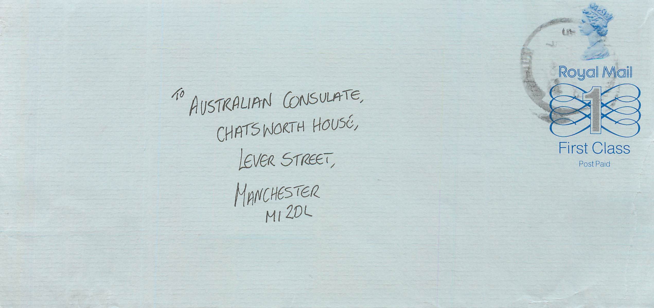 Entier Postal Stationary Great Britain Machin Australian Consulate Manchester 
