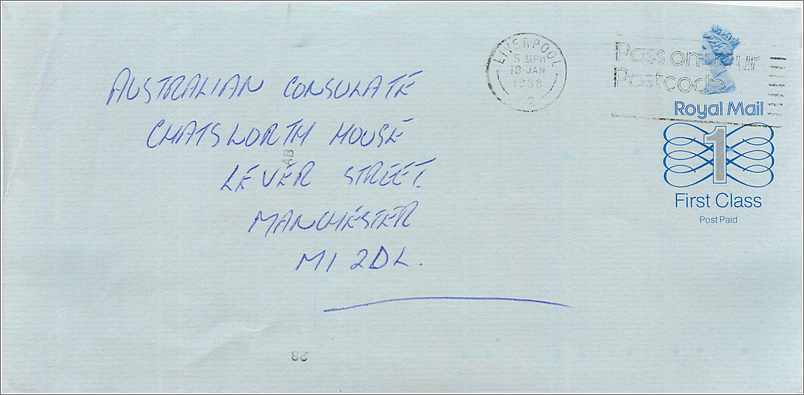 Entier Postal Stationary Great Britain Machin Australian Consulate Manchester 