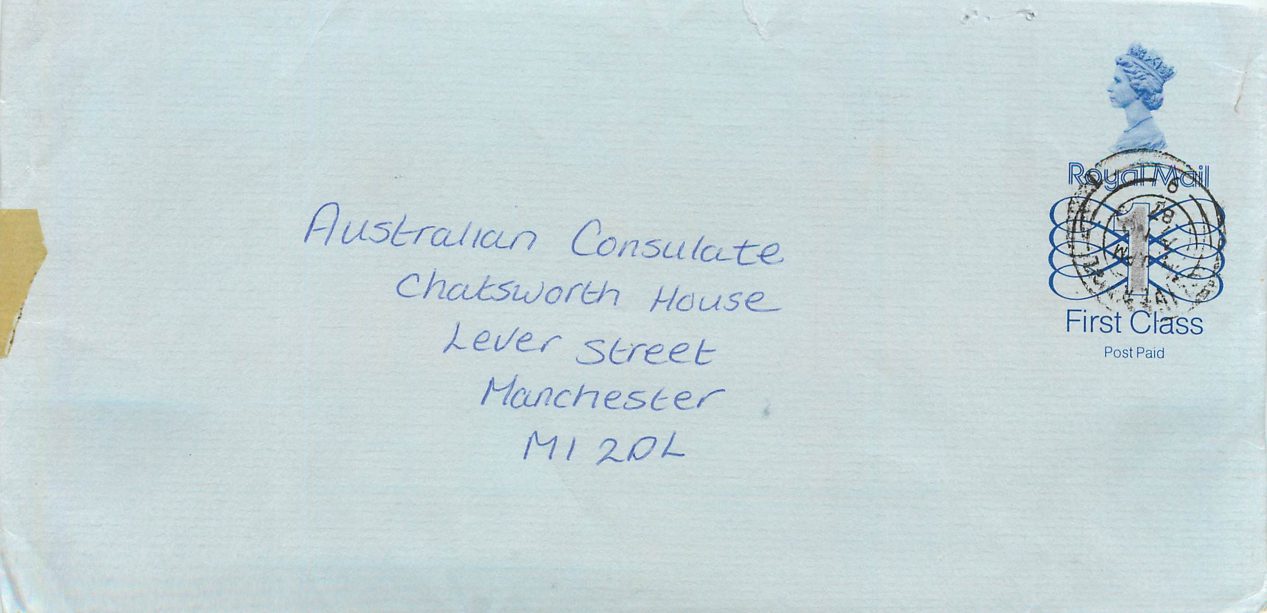 Entier Postal Stationary Great Britain Machin Australian Consulate Manchester 