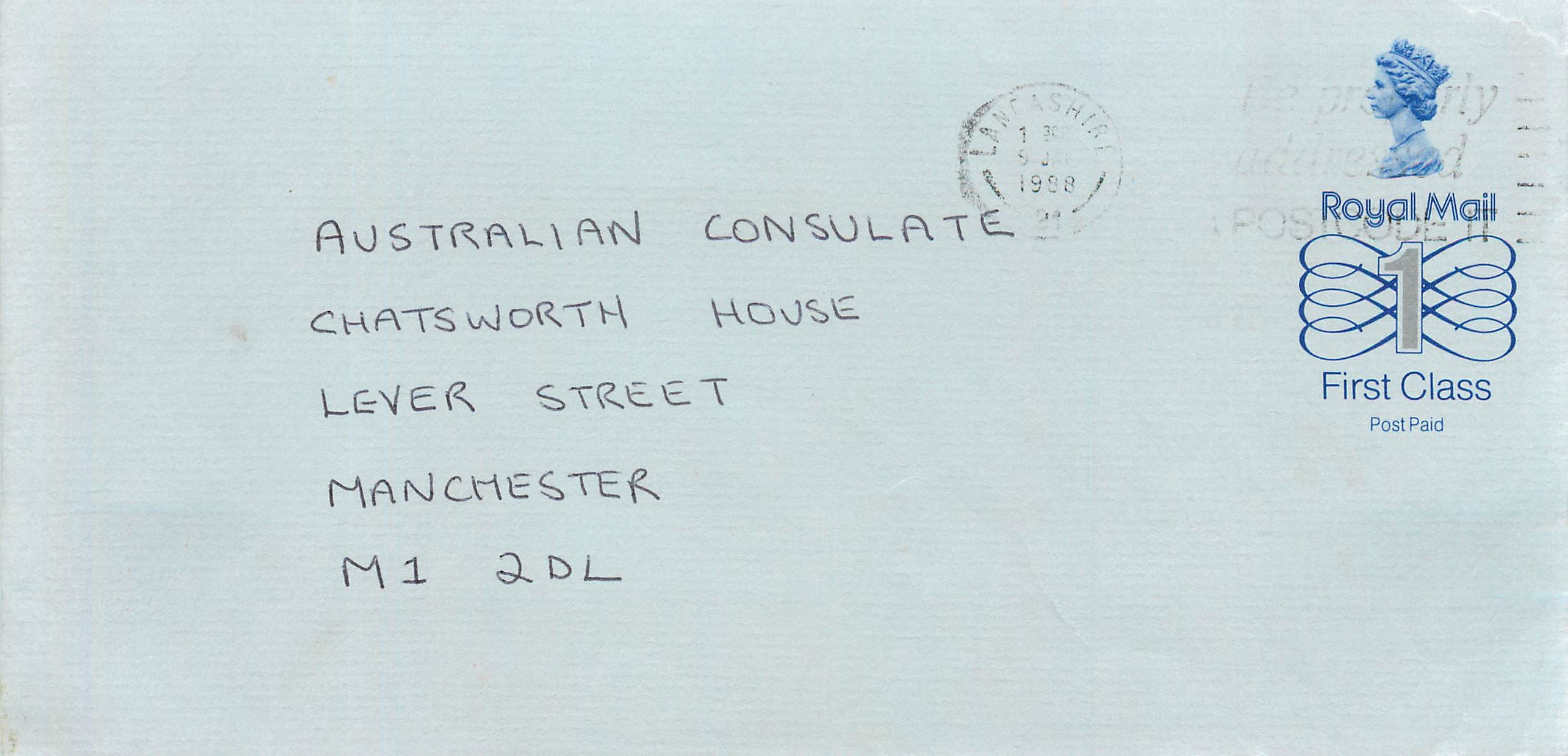 Entier Postal Stationary Great Britain Machin Australian Consulate Manchester 