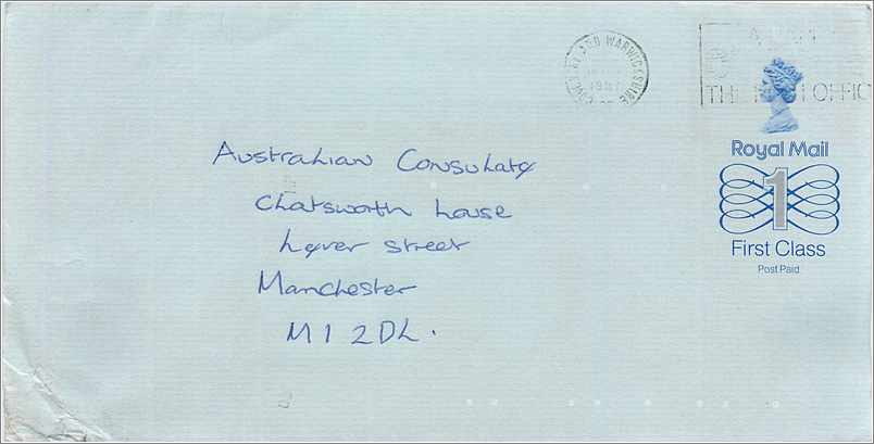 Entier Postal Stationary Great Britain Machin Australian Consulate Manchester 