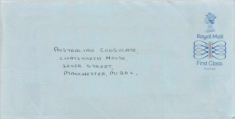 Entier Postal Stationary Great Britain Machin Australian Consulate Manchester 