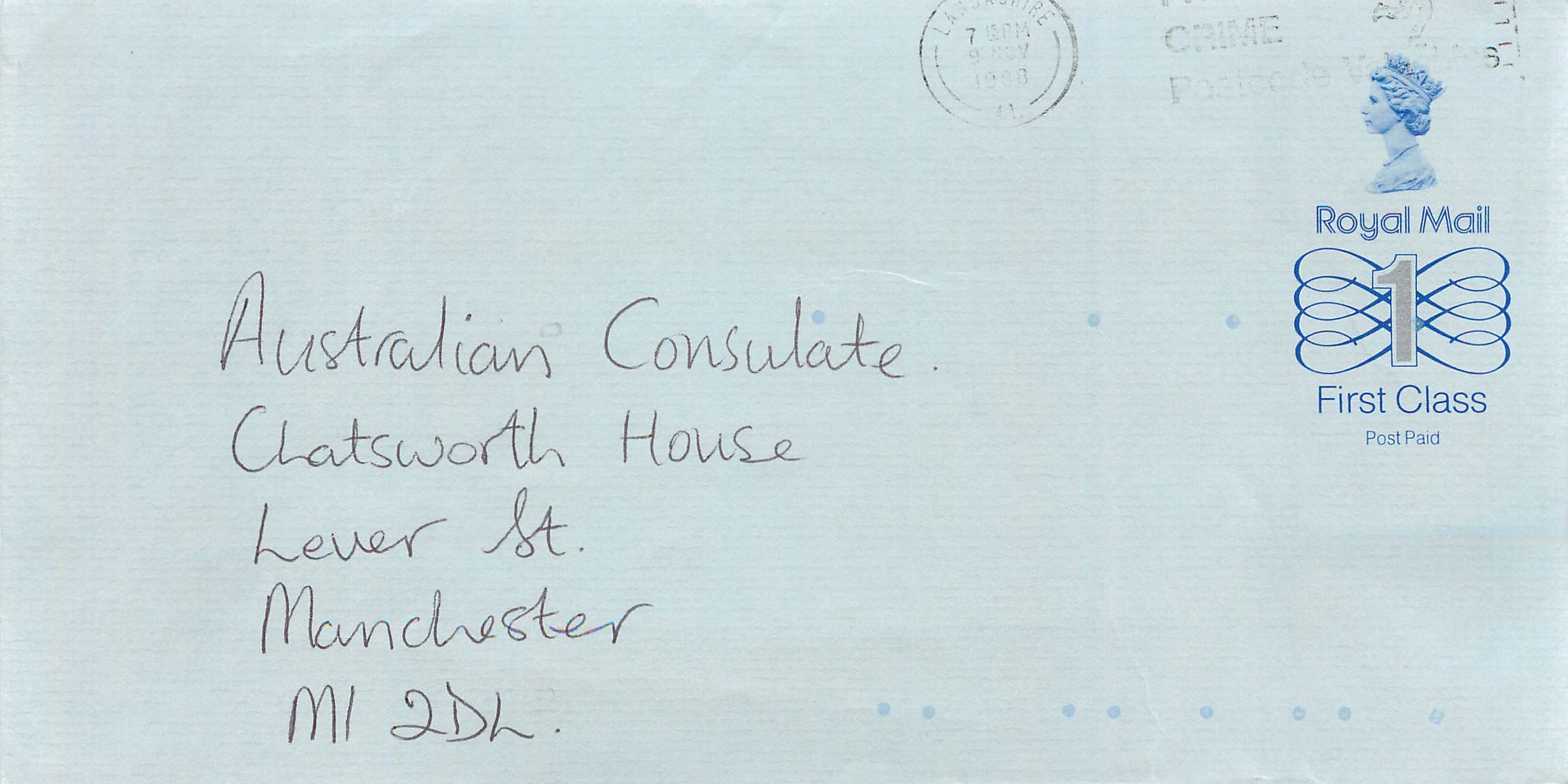 Entier Postal Stationary Great Britain Machin Australian Consulate Manchester 