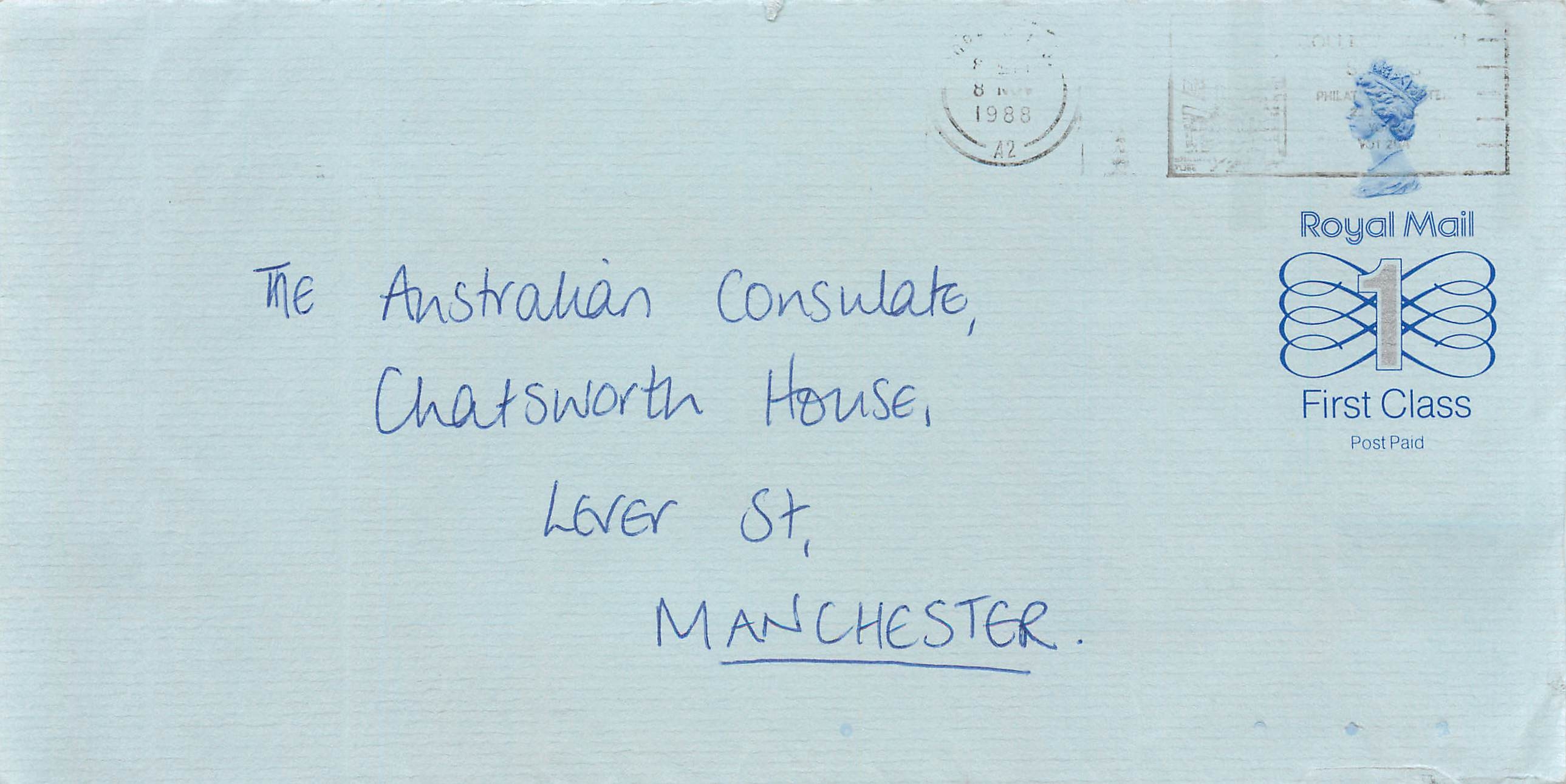 Entier Postal Stationary Great Britain Machin Australian Consulate Manchester 