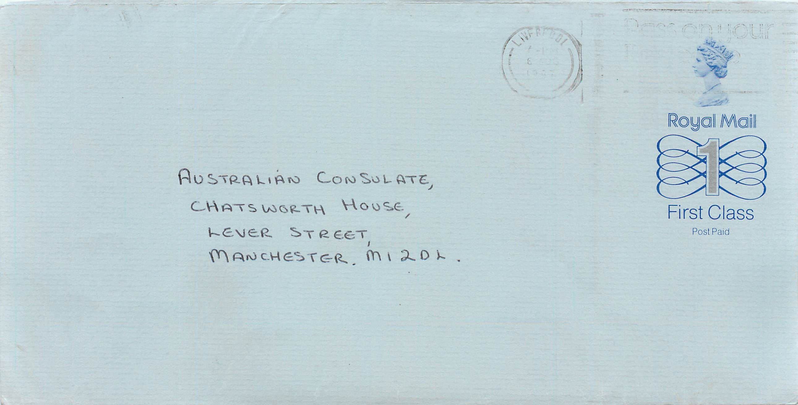 Entier Postal Stationary Great Britain Machin Australian Consulate Manchester 