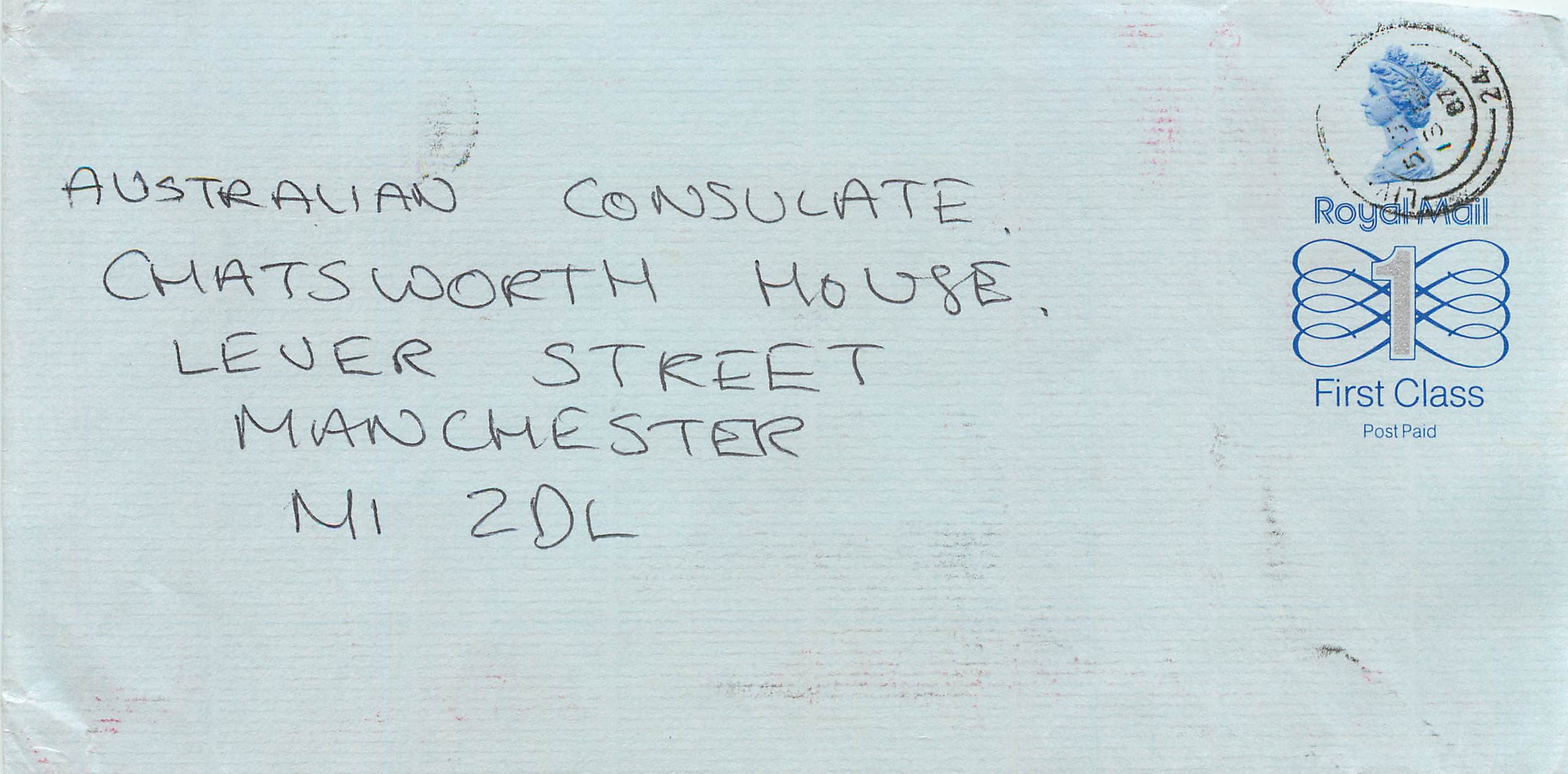 Entier Postal Stationary Great Britain Machin Australian Consulate Manchester 