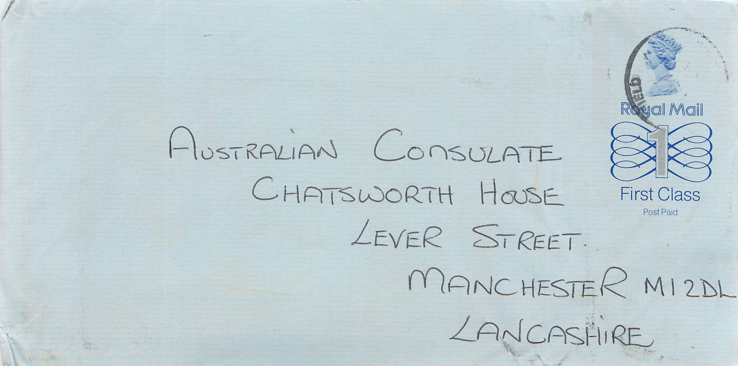 Entier Postal Stationary Great Britain Machin Australian Consulate Manchester 