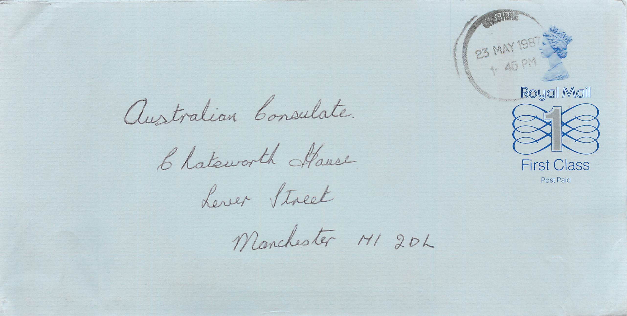 Entier Postal Stationary Great Britain Machin Australian Consulate Manchester 