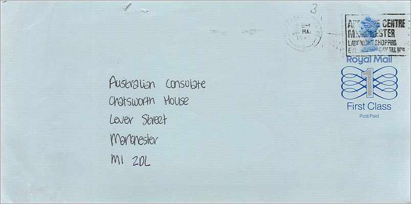 Entier Postal Stationary Great Britain Machin Australian Consulate Manchester 