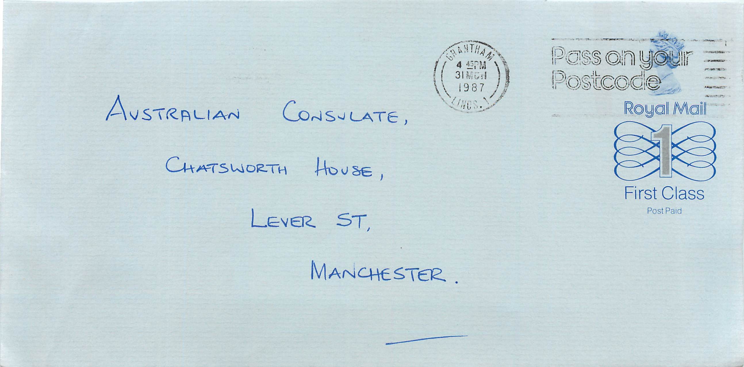 Entier Postal Stationary Great Britain Machin Australian Consulate Manchester 