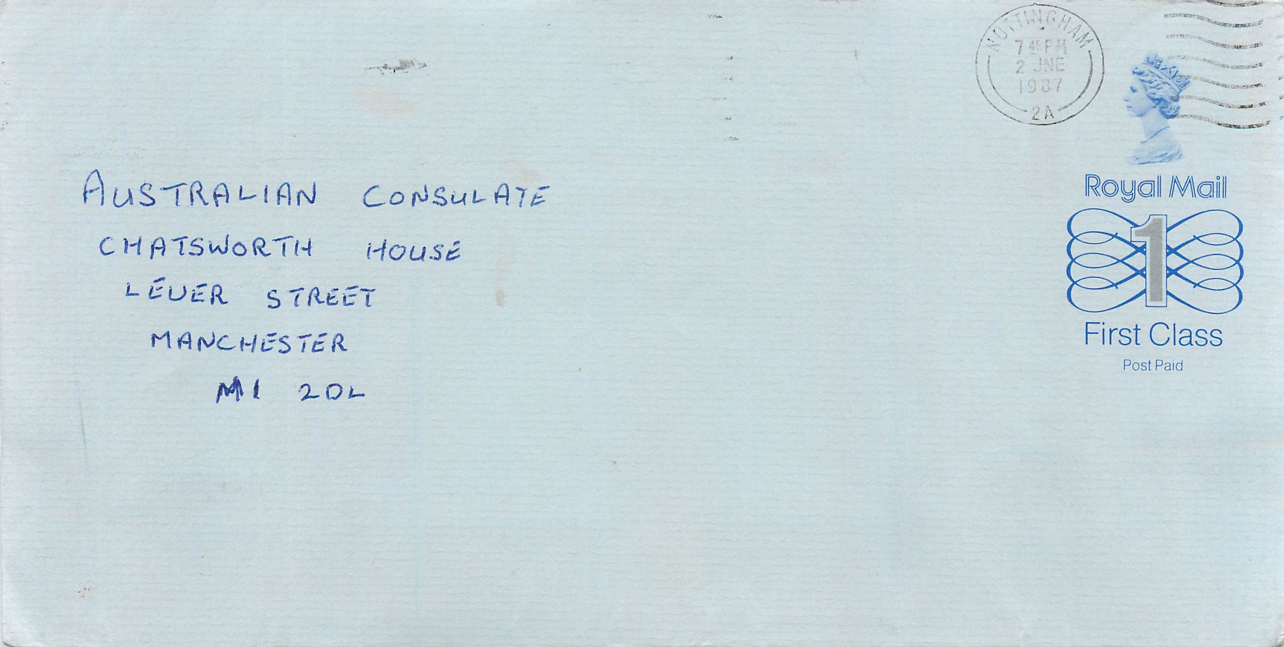 Entier Postal Stationary Great Britain Machin Australian Consulate Manchester 