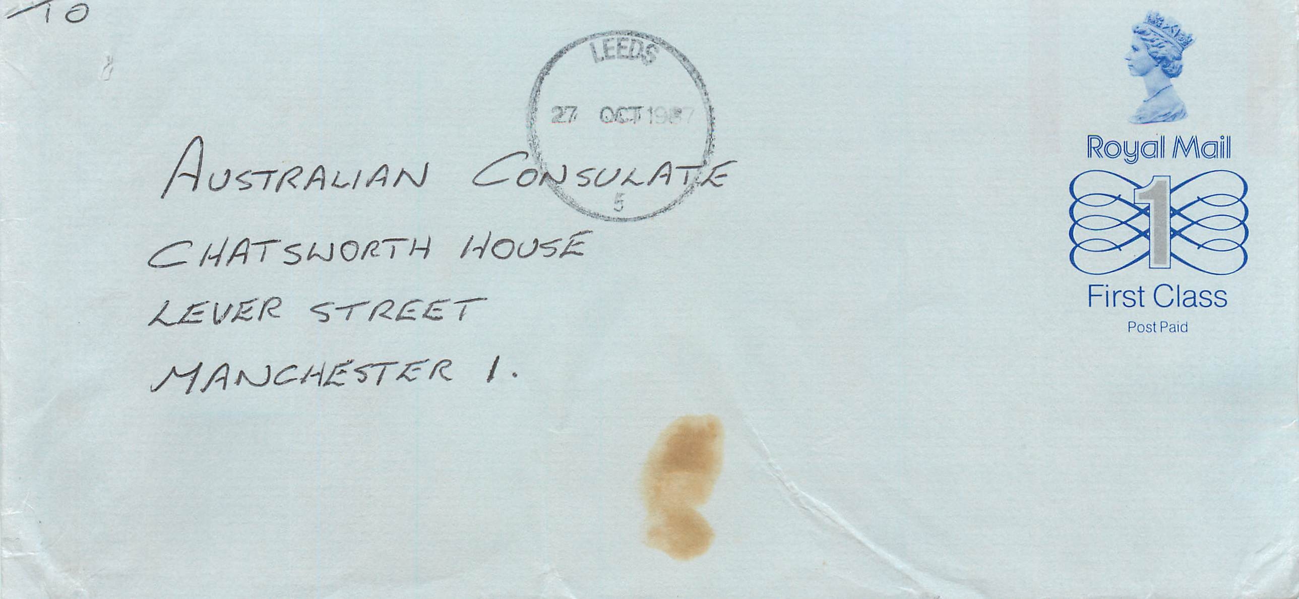 Entier Postal Stationary Great Britain Machin Australian Consulate Manchester 
