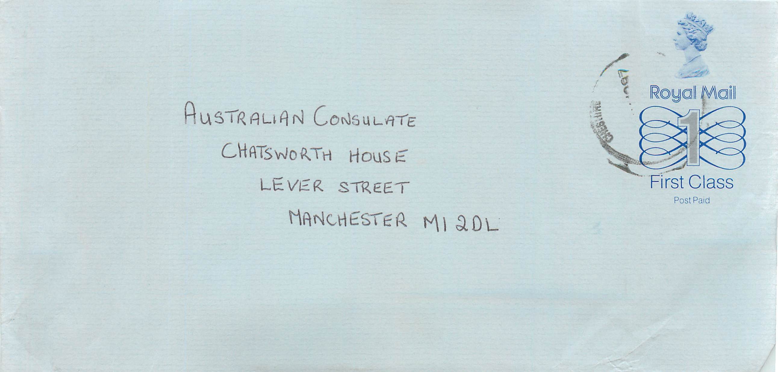 Entier Postal Stationary Great Britain Machin Australian Consulate Manchester 