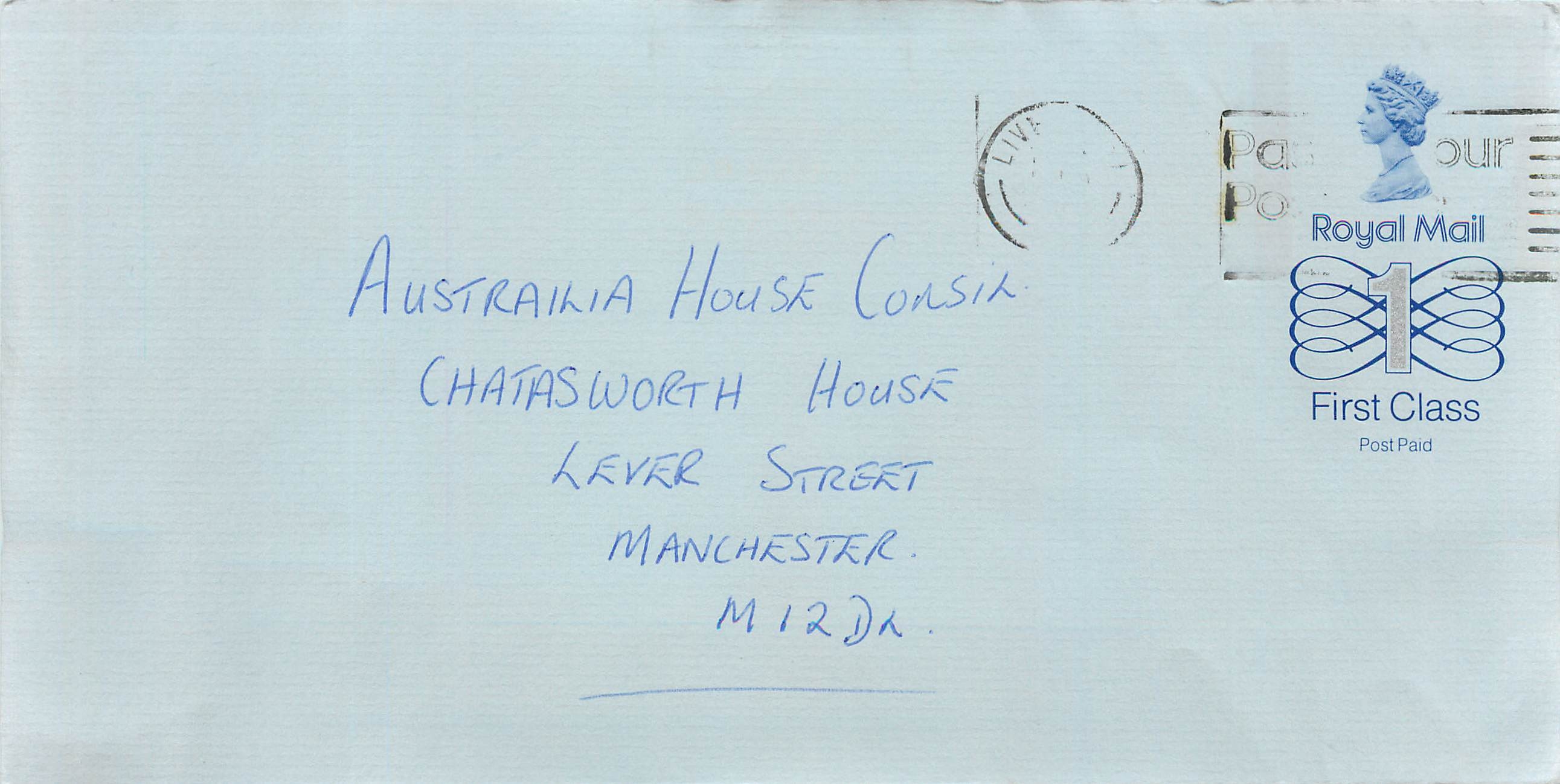 Entier Postal Stationary Great Britain Machin Australian Consulate Manchester 