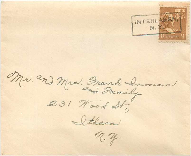 Lettre Cover Etats-Unis 1 1/2c on Interlaken NY cover to Ithaca