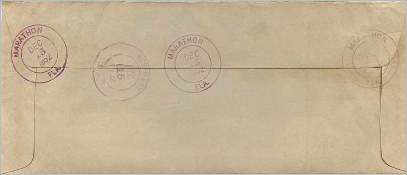 Lettre Cover Etats-Unis 1$ + 10 c + 1c on cover to Key West — Verso