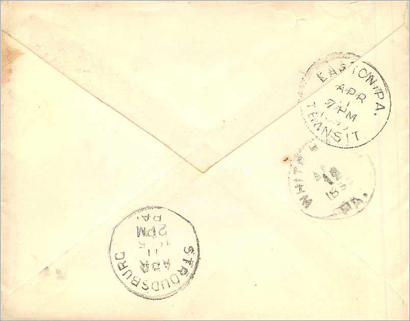 Lettre Cover Etats-Unis 2c on Marksborg 1895 cover — Rückseite