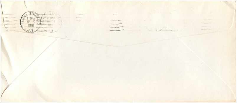 Lettre Cover Etats-Unis 1961 Charlotte Amalle Lafayette — Rückseite