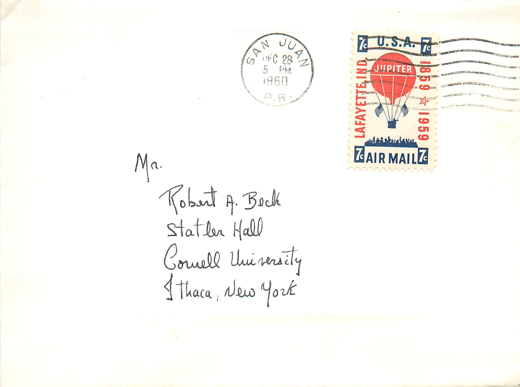 Lettre Cover Etats-Unis 1960 San Juan cover