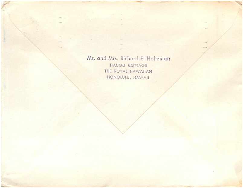 Lettre Cover Etats-Unis 1960 Honolulu cover to Ithaca — Rückseite