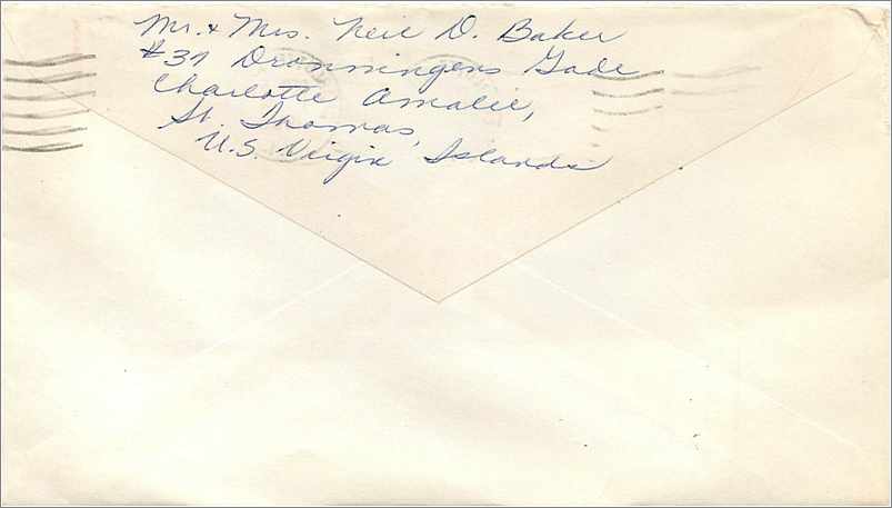 Lettre Cover Etats-Unis 1960 Charlotte Amalle  — Verso