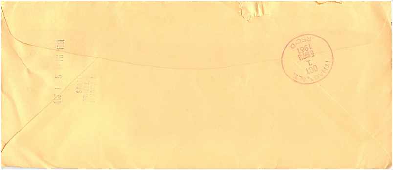 Lettre Cover Etats-Unis 1961 Pali Palms cover Kailua Hawai — Rückseite