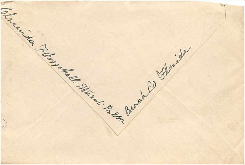Lettre Cover Etats-Unis 2c Stuart 1922  — Verso