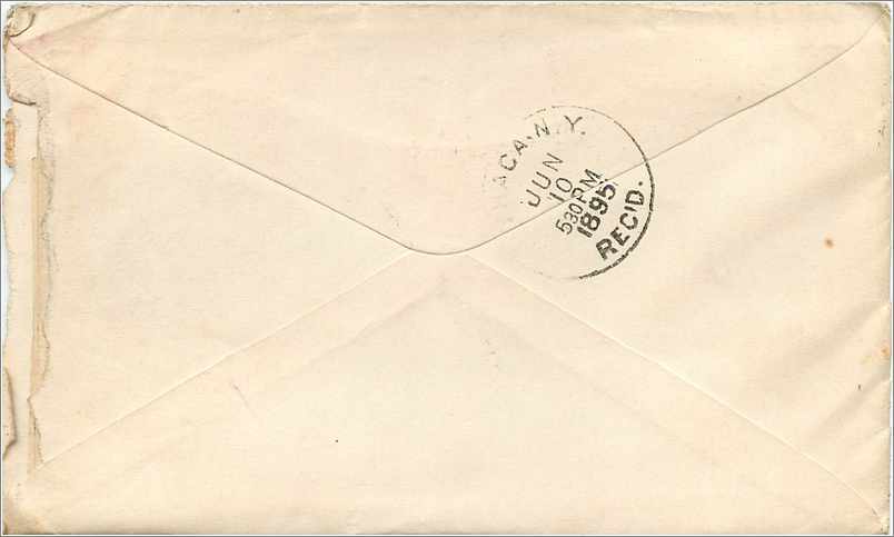 Lettre Cover Etats-Unis 2c Binghamton 1895 for Ithaca — Verso