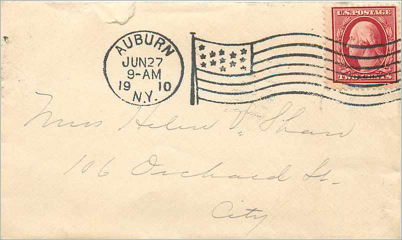 Lettre Cover Etats-Unis 2c Auburn 1910 