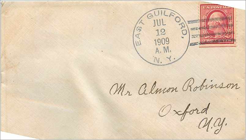 Lettre Cover Etats-Unis 2c East Guilford 1909