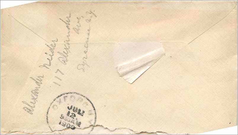 Lettre Cover Etats-Unis 2c East Guilford 1909 — Back