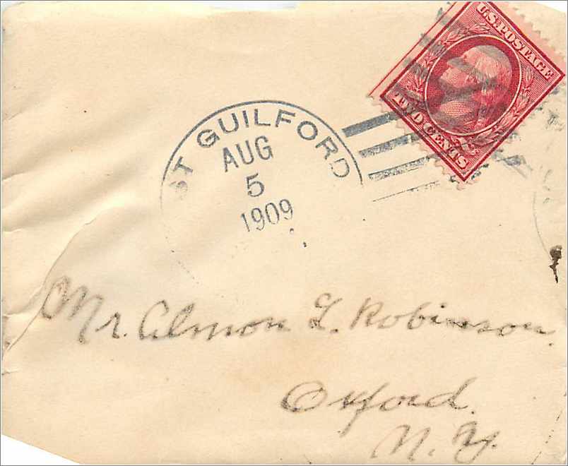 Lettre Cover Etats-Unis 2c East Guilford 1909